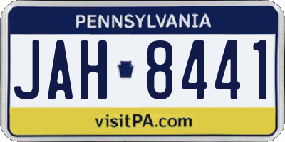 PA license plate JAH8441