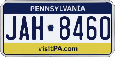 PA license plate JAH8460