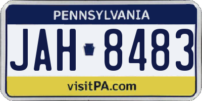 PA license plate JAH8483