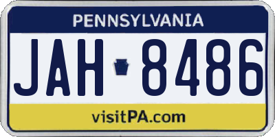 PA license plate JAH8486