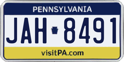 PA license plate JAH8491