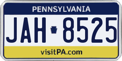 PA license plate JAH8525