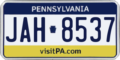 PA license plate JAH8537