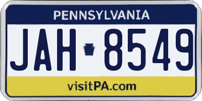 PA license plate JAH8549