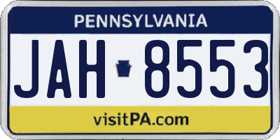 PA license plate JAH8553