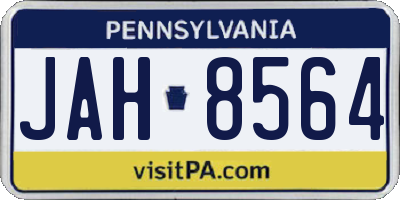 PA license plate JAH8564