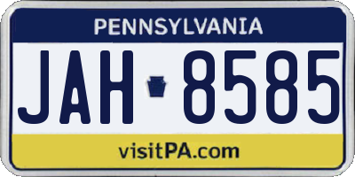 PA license plate JAH8585