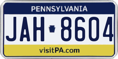 PA license plate JAH8604