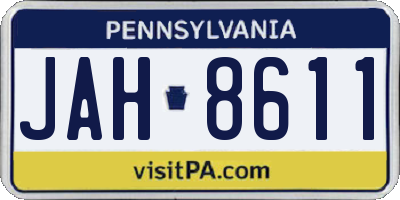 PA license plate JAH8611