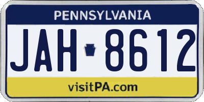 PA license plate JAH8612