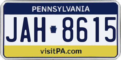 PA license plate JAH8615