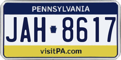 PA license plate JAH8617