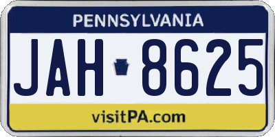 PA license plate JAH8625
