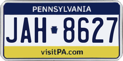 PA license plate JAH8627