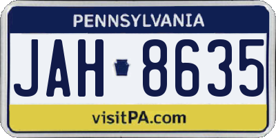 PA license plate JAH8635