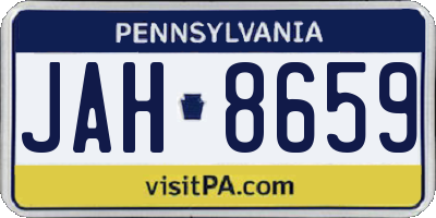 PA license plate JAH8659