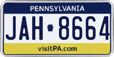 PA license plate JAH8664
