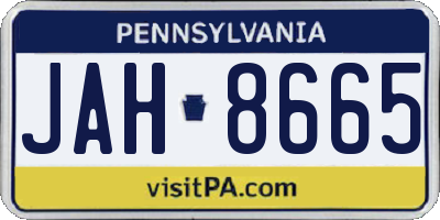 PA license plate JAH8665