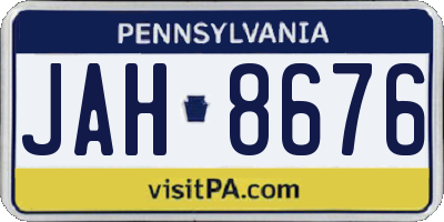PA license plate JAH8676