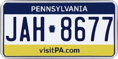 PA license plate JAH8677