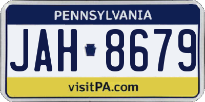 PA license plate JAH8679