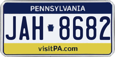 PA license plate JAH8682