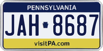 PA license plate JAH8687