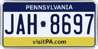 PA license plate JAH8697