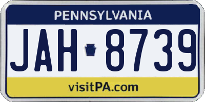 PA license plate JAH8739