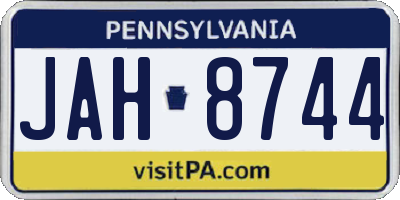 PA license plate JAH8744