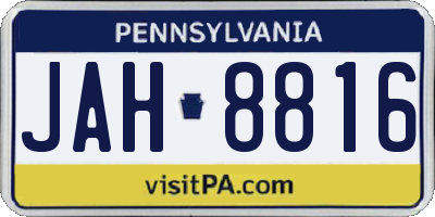 PA license plate JAH8816