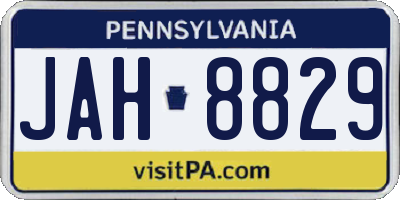 PA license plate JAH8829