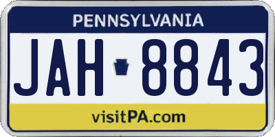 PA license plate JAH8843