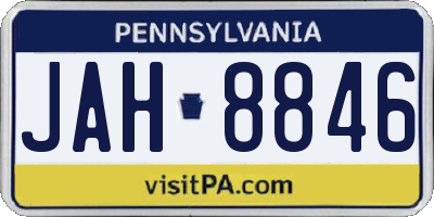 PA license plate JAH8846