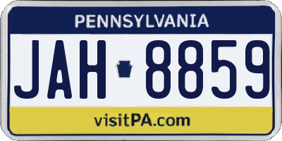 PA license plate JAH8859