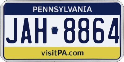 PA license plate JAH8864