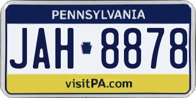 PA license plate JAH8878
