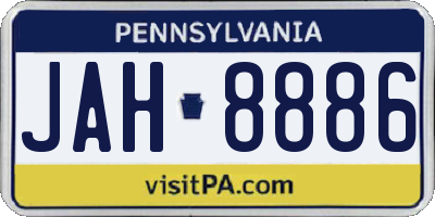 PA license plate JAH8886