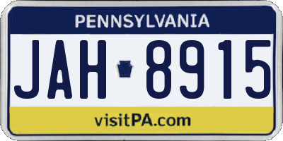 PA license plate JAH8915