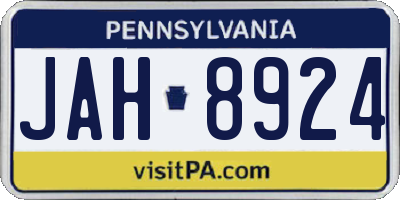 PA license plate JAH8924