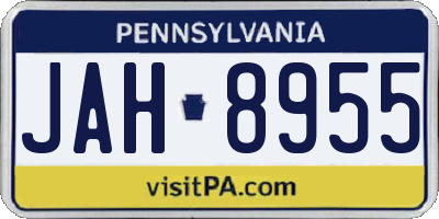 PA license plate JAH8955