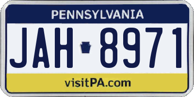 PA license plate JAH8971