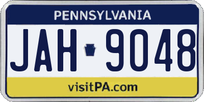 PA license plate JAH9048