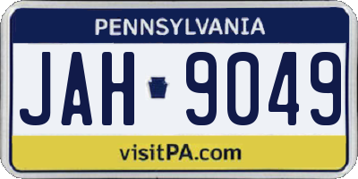 PA license plate JAH9049