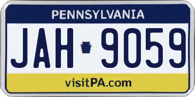 PA license plate JAH9059