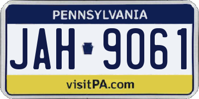 PA license plate JAH9061