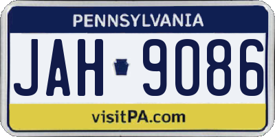 PA license plate JAH9086