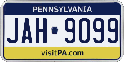PA license plate JAH9099