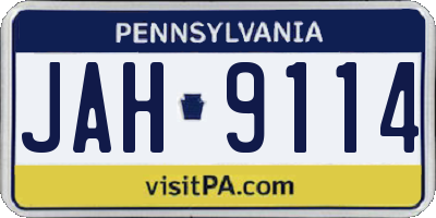 PA license plate JAH9114