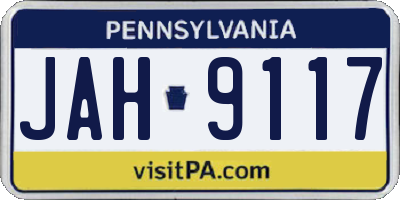 PA license plate JAH9117